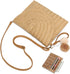 YIKOEE Straw Bag and Card Holder Set for Women Summer Beach Purse Woven Bag With PomPom...