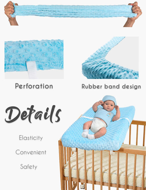 Baby Changing Pad Cover, Super Soft Plush Dot Diaper Changing Table Covers for Baby Girls and Boys, Ultra Comfortable, Safe for Babies, Fit 32"/34...