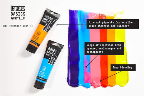 Liquitex BASICS Acrylic Paint, 118ml (4-oz) Tube, Transparent Yellow...