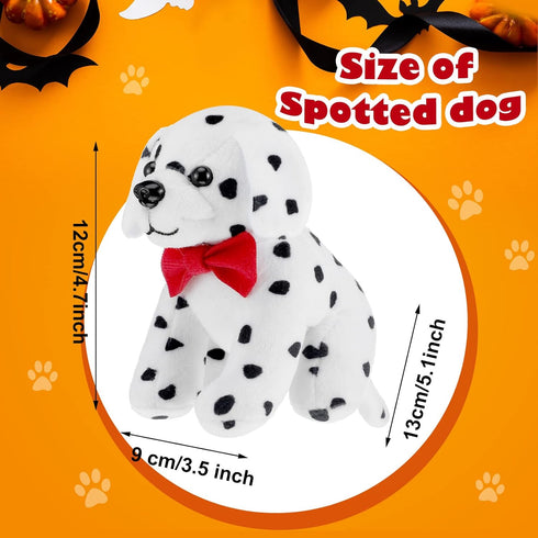 Kathfly 4 Pieces Halloween Plush Toy Dog Dalmatian Stuffed Animal Dalmatian Dog Spotted Stuffed Puppy Cuddly Sitting Stuffed Animal Toy Birthday P...