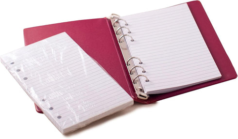 PDTXCLS TANGDIAABBCC Aeiniwer HNR RED Loose-Leaf Memo Book, 6 3/4 x 3 3/4", 6-Ring Binder, 80 Pages + Free Refill 80 Pages...