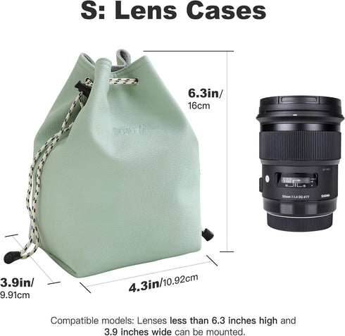 Lens Case Lens Bag Camera Lens Pouch Drawstring Shockproof Bag with shoulder straps for Canon, Nikon, Pentax, Sony, Olympus, Panasonic and other L...