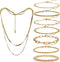 Gold Chain Bracelets Set 14K Gold Plated Bracelet Stack Link Chain Bracelets Trendy Gold Stackable Cuff Bracelets for Women...