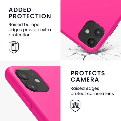 kwmobile Case Compatible with Apple iPhone 11 Case - TPU Silicone Phone Cover with Soft Finish - Neon Pink...