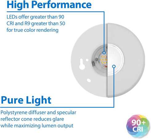 Nicor DLF301205KWH Flush Mount, 5000K, White...