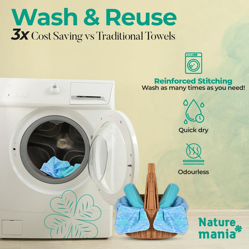 24 Reusable Paper Towels - Paperless Paper Towels made with Super-Soft, Pure Absorbent 100% Cotton, Washable Paper Towel Set for Kitchen, Eco Frie...