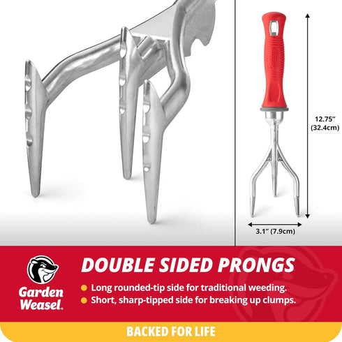 Garden Weasel Double-Sided Garden Cultivator/Tiller | Cultivate, Till, Break Up Soil | Planting and Gardening Hand Digging Tool, Heavy Duty Cultiv...