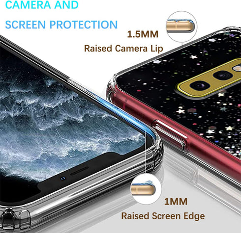 Compatible with Samsung S10e Case Glitter Clear Green,Phone Samsung Galaxy S10e Case Silicone Transparent Soft TPU Women Girls Shockproof Protecti...