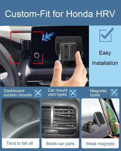 Honda HRV Phone Mount for Honda Hrv 2024 Accessories Custom Fit for HR-V Phone Holder Compatible for All Cell Phones...