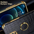 aowner Compatible with iPhone 12 Pro Max Ring Holder Case Luxury Crocodile Cover Gold Edge 360 Degree Rotation Stand for Women Girls Slim Leather ...