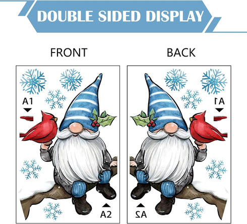 Yovkky 125 PCS Hello Winter Gnome Window Clings 9 Sheets, Snowman Cardinal Red Birds Christmas Tree Stickers Decals Decor, Pine Branch Snowflakes ...