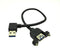 Panel- Mount USB 3.0 Extension Cable, Haokiang 1 ft/30cm 90 Degree Right Angle USB 3.0 Type A Male to Type A Female with Screw Hole Panel Mount Ad...