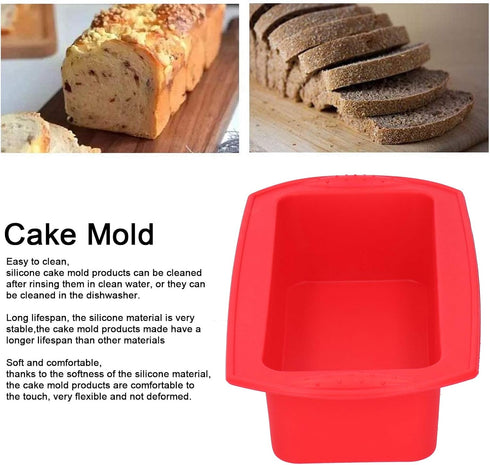 2Pcs Silicone Bread Tools 2lb Cake Pan Rectangle Loaf Pan Baking Tool Nonstick Bakeware Accessories for Home Kitchen Bakery...