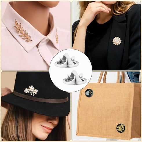 50PCS Enamel Pin Locking Backs Locking Pin Backs for Enamel Pins Lapel Pin Keepers Locking Clasp Pin Backs Replacement Brass Clutch Badge Insignia...