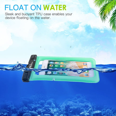 MoKo Floating Waterproof Phone Pouch Holder, Floatable Phone Case Dry Bag with Lanyard Armband Compatible with iPhone 14 13 12 11 Pro Max X/Xr/Xs ...