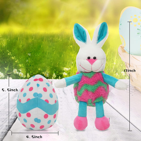 Eggs Filled with Bunny Stuffed Animal, 12" Reversible Rabbit Bunny Plush, Easter Stuffed Bunny Toys for Girls Boys Kids Babies Great Gifts/Decorat...