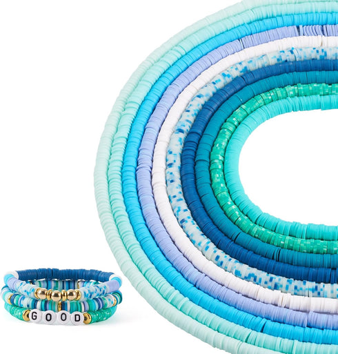 Clay Beads for Bracelet Making Cheriswelry 1 Set DIY Jewelry Making Kit 6mm Clay Disc Round Spacer Beads Acrylic Letter Beads Plastic Brass Loose ...