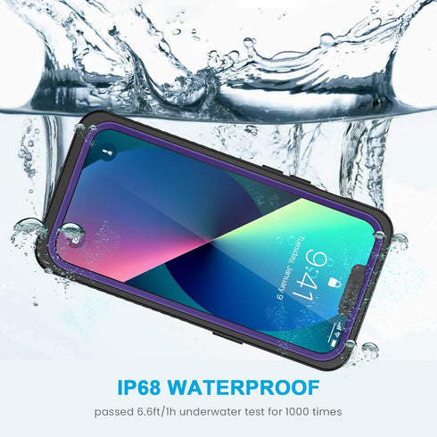 Lanhiem for iPhone 13 Case, IP68 Waterproof Dustproof Shockproof Cases with Built-in Screen Protector, Full Body Sealed Protective Front and Back ...