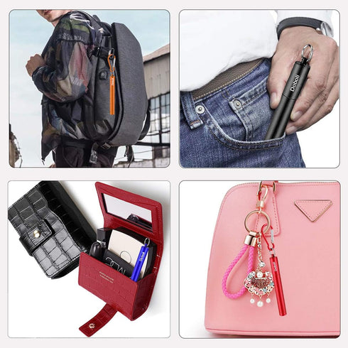 2 Pack Reusable Metal Straws Collapsible Stainless Steel Drinking Straw Travel Portable Telescopic Straw with Case,2 Cleaning Brushes Included Bla...