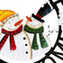 Welcome to Our Home Rustic Metal Snowmen Hanging Welcome Signs Wall Decor Front Door Wreaths Garden Fence Patio Porch Yard Winter Christmas Holida...