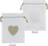 Jexila 24PCS Burlap Drawstring Gift Bags 5X7 Inches Heart Print Linen Burlap Jewelry Gift Bags Fabric Cloth Candy Goodie Pouches for Wedding Showe...