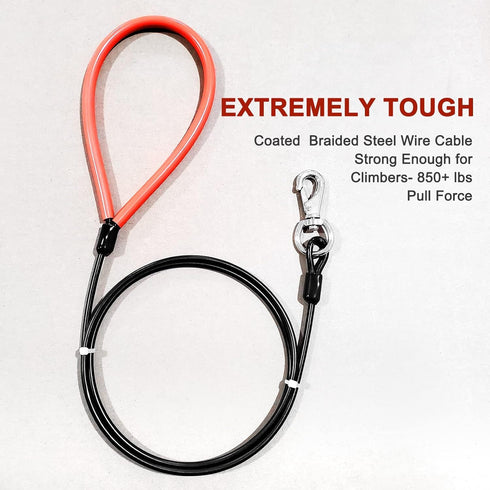 Chew Proof Heavy Duty Leash for Dogs Up to 250 Pound,Metal Cable Lead Made of Coated Wire Rope with Soft Padded Handle?Chew Resistant Dog Leash fo...
