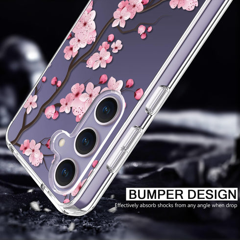 bicol for Samsung Galaxy S24 Case with Screen Protector and Camera Lens Protector - Fashionable Floral Designs for Women Girls - Shockproof Acryli...