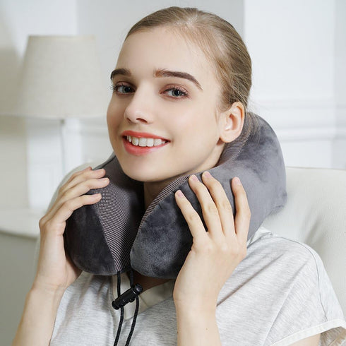 Travel Pillow, Best Memory Foam Neck Pillow Head Support Soft Pillow for Sleeping Rest, Airplane Car & Home Use (Grey)...