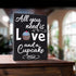 JennyGems All You Need is Love and a Cupcake Wooden Sign, Bakery Signage and Decor, Gift for Cupcake Lovers, Made in USA...