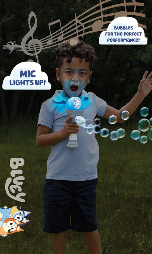 BLUEY DANCE MODE Bubble Machine and Toy Microphone | Bluey Toy for Baby, Toddlers and Kids | includes Bubble Solution...