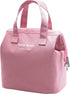Mziart Insulated Lunch Bag Simple Bento Cooler Bag Lunch Tote Bag for Lunch Box for Women Men Adult Picnic Working Hiking Beach (Pink)...