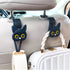 Car Seat Headrest Hooks - Cute Cartoon Cat Hook Vehicle Hanger for Purses, Bags, Coats, Umbrellas Holder (2pc Black)...
