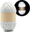 100g/3.5oz BulingBuling Acrylic Reflective Yarn,White yarn,Worsted Fine #2 Yarn - 210 metres/230 yards,Reflective thread,Beginners Yarn for Croche...
