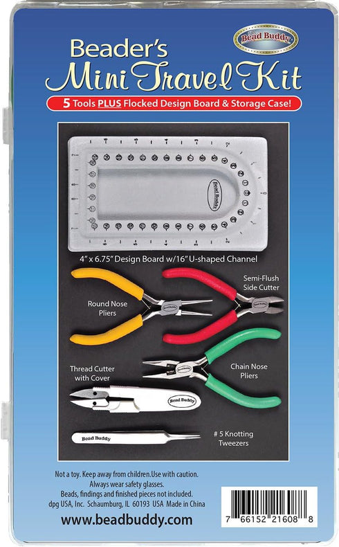 Bead Buddy Beader’s Mini Travel Kit-Bead Storage Case-5 Essential Beading Tools-Create Beading Projects Anywhere-Compact and Easy to Carry...