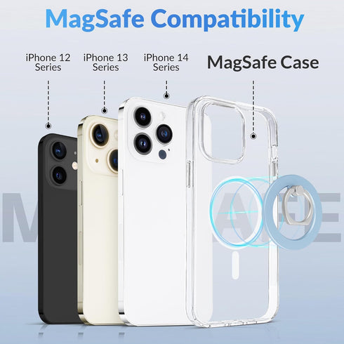 metisinno Magnetic Phone Ring Holder for iPhone 15 14 13 12 Magsafe Accessories - Magnetic Phone Grip - Adjustable Phone Finger Ring Grip - Remove...