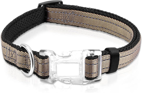 Reflective Dog Collar for Large Dogs Mesh Padded Large Dog Collar, Adjustable Pet Collar with Quick Release Buckle, Durable Breathable &Fade Resis...
