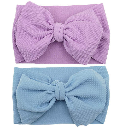 KIDOCHEESE Big Bows Headbands with Elastics Nylon Oversized Head Wraps and Large Hair Accessories for Newborns, Infants, Toddlers, and Kids...