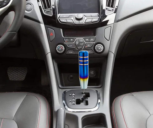 5" Shift Auto Knob, Car Gear Stick Shifter Handle Fit Most Automatic Manual Transmissions, Blue-Silver...