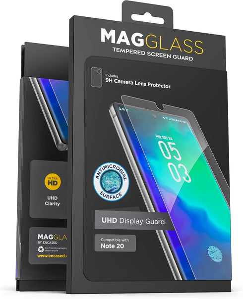 magglass Galaxy Note 20 Tempered Glass Screen Protector w/Fingerprint Display Compatibility - Bubble-Free Display Guard & Lens Protector for Samsu...