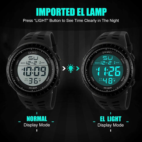 LYMFHCH Men's Digital Watch, Sports Waterproof Military Watches for Men LED Casual Stopwatch Alarm Tactical Army Watch...