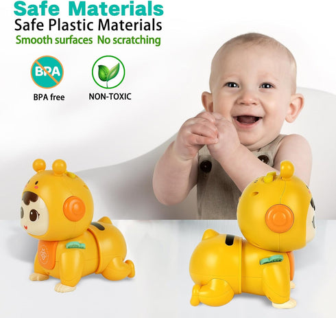 Baby Toys 1 2 years old, Infant Toys with Musical and Light, Early educational toys for toddlers, Baby Crawling Toys 18 Months (Yellow)...