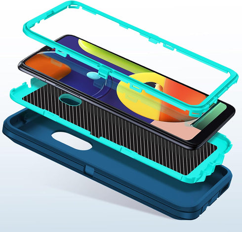 for Samsung Galaxy A50/A50S Case - Shockproof 3 in 1 Full Body Protection, Turquoise...
