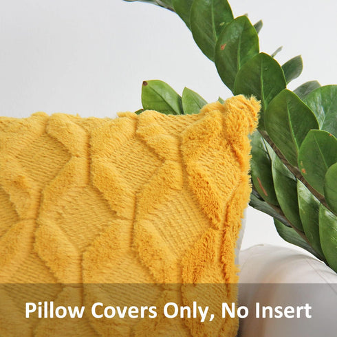 JOJUSIS Plush Short Wool Velvet Decorative Throw Pillow Covers Luxury Style Cushion Case Faux Fur Pillowcases for Sofa Bedroom Pack of 2 18 x 18 I...