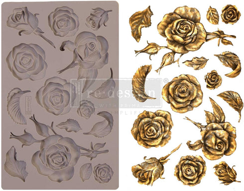 Redesign with Prima Redesign Furniture Decor Moulds® Fragrant Roses 5"x8",8Mm Thickness for Funiture Dresser, Chocolate,Cake,Candy,Backery,Soap,Po...