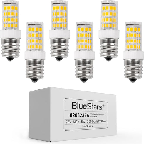BlueStars Premium 8206232A 5W Dimmable LED Light Bulb 40W Equivalent 3000K 75V-130V Soft Warm White Light E17 Intermediate Base 400 lumens for Ref...