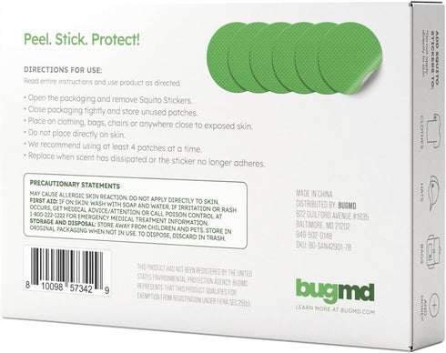 BugMD Squito Stickers Mosquito Repellent Patch Stickers for Adults (78 Stickers), Safe & Effective Insect Repellent Patches for Toddlers, Kids, Ca...