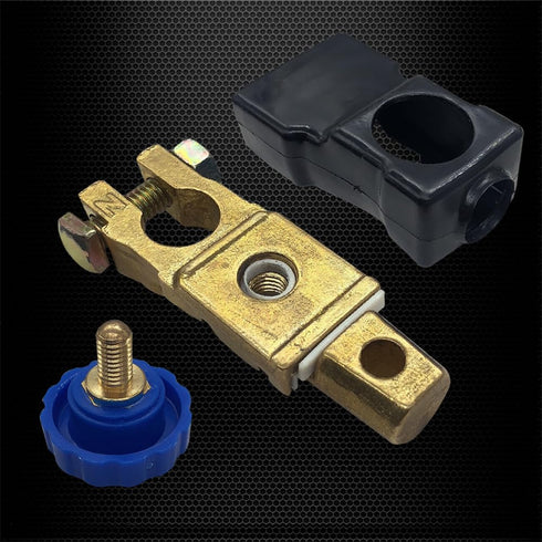 Ampper Top Post Battery Disconnect Switch 12V, Master Brass Battery Disconnect Cut Off Switch with Cover for Car...