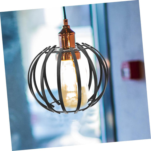 Zerodeko European and American Iron Simple Chandelier Open Lamp Cover Lamp Guard Cage Farmhouse Vintage Industrial Metal Wire Cage Sphere Lamp Sha...