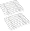 Small Baking Cooling Rack Set of 2, E-far Stainless Steel Toaster Oven Rack for Cooking Roasting Grilling Meat, 8.6” x 6.2” Metal Bakeable Wire Ra...