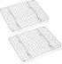 Small Baking Cooling Rack Set of 2, E-far Stainless Steel Toaster Oven Rack for Cooking Roasting Grilling Meat, 8.6” x 6.2” Metal Bakeable Wire Ra...